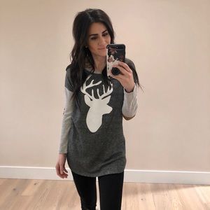 Reindeer long sleeve with elbow patches